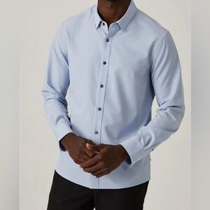 7D 7 Diamonds Liberty 4-Way Stretch Button Up Light Blue Shirt Size L